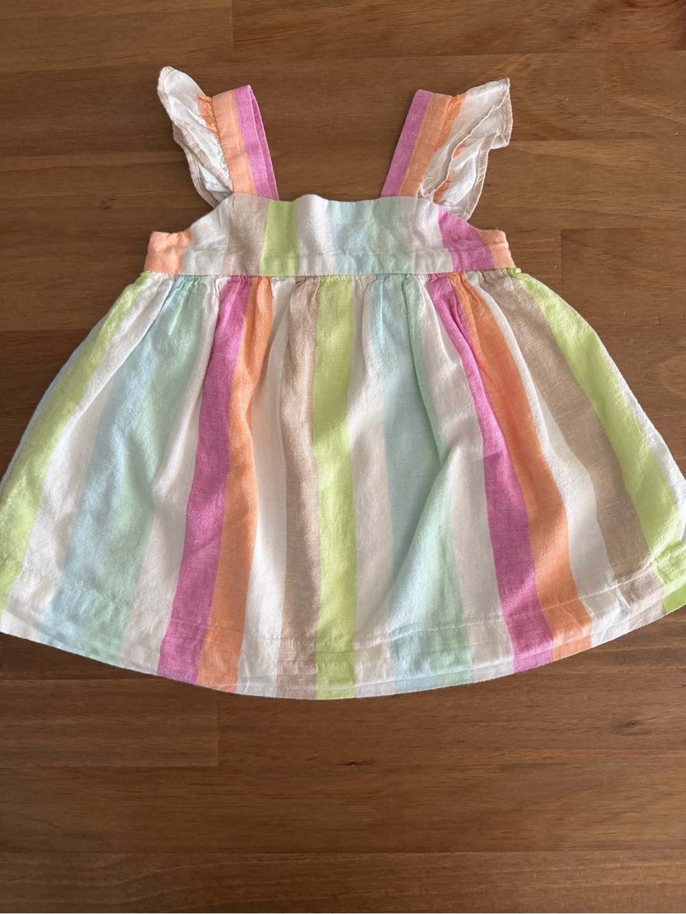 GAP Baby Pastel Striped Sundress in Mint, Pink, Peach Size 12-18M - Picture 2 of 10
